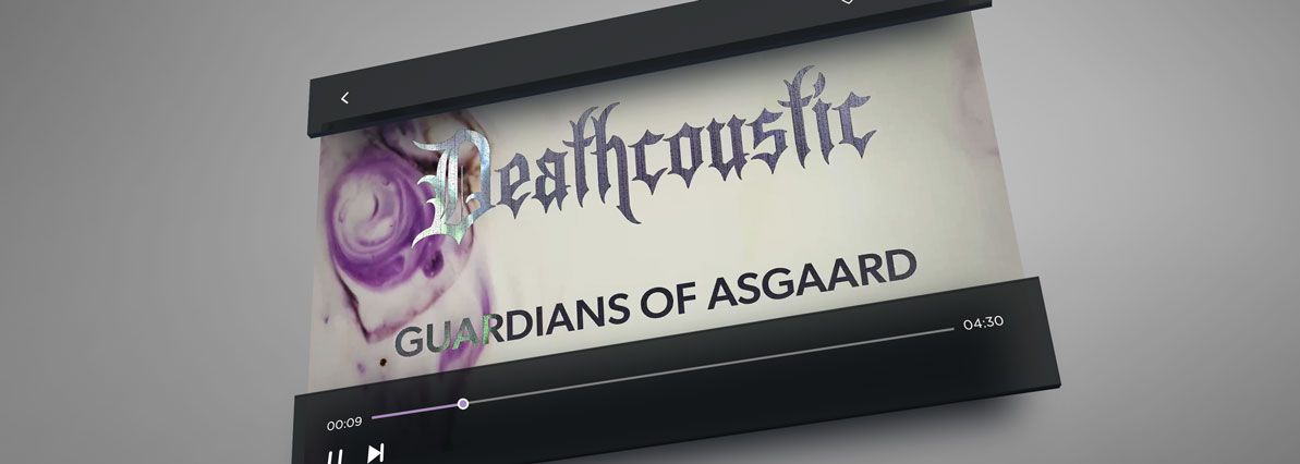 Mockup of Deathcoustic Lyric Music Video of Guardians of Asgaard
