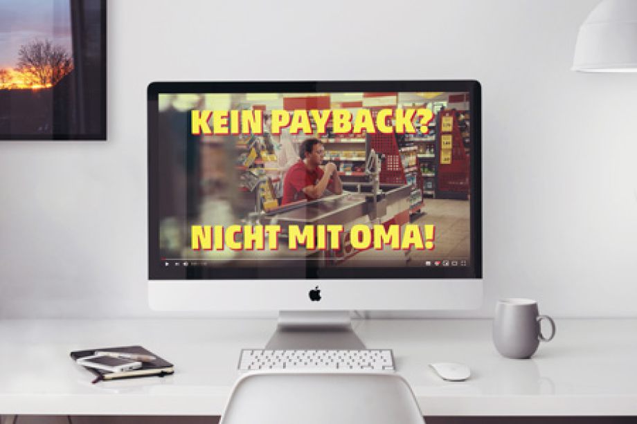 iMac Mockup of "Kein Payback? Nicht mit Oma"
